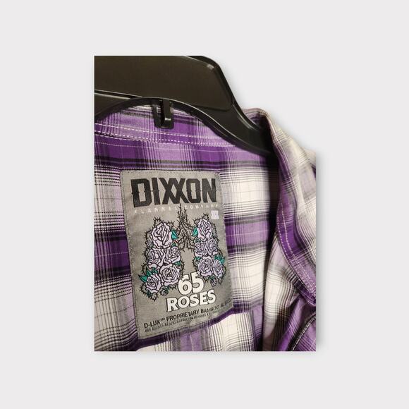 Dixxon 65 Roses Purple Plaid Short Sleeve Button Down Shirt Men's 3X - Picture 4 of 9